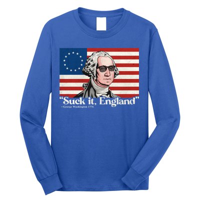 Funny 4th Of July Suck It England Patriotic 1776 USA Flag Long Sleeve Shirt