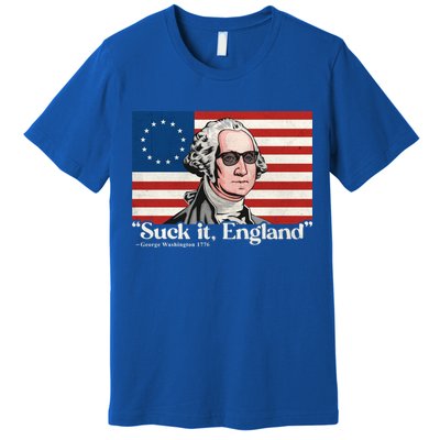 Funny 4th Of July Suck It England Patriotic 1776 USA Flag Premium T-Shirt