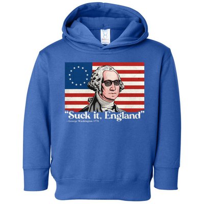 Funny 4th Of July Suck It England Patriotic 1776 USA Flag Toddler Hoodie