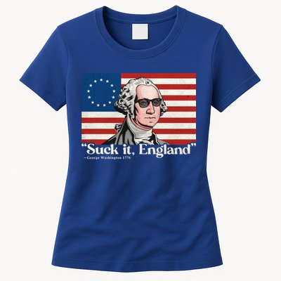 Funny 4th Of July Suck It England Patriotic 1776 USA Flag Womens T-Shirt