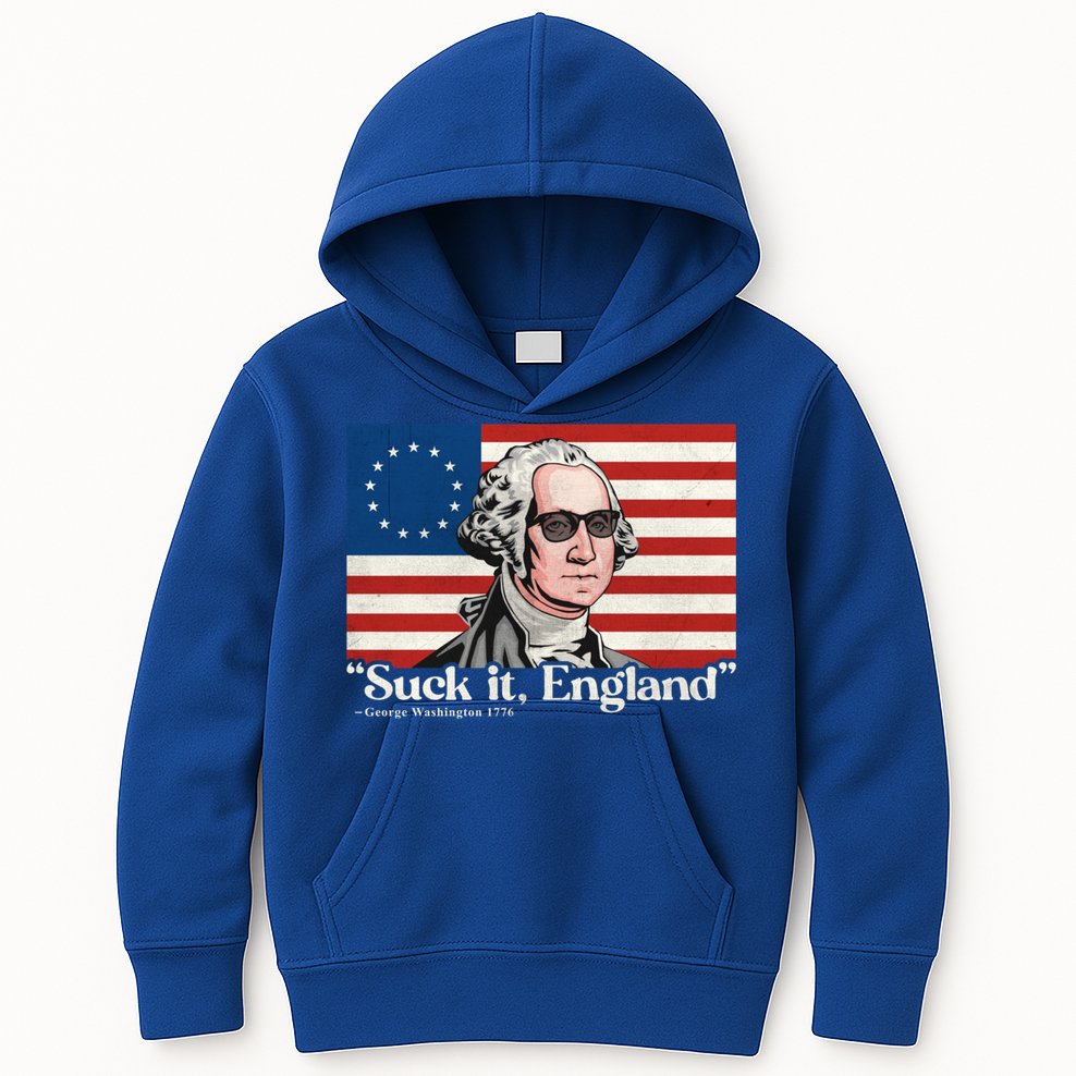 Funny 4th Of July Suck It England Patriotic 1776 USA Flag Kids Hoodie