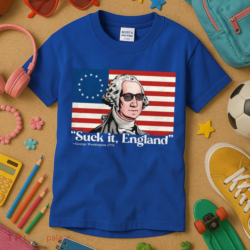 Funny 4th Of July Suck It England Patriotic 1776 USA Flag Kids T-Shirt