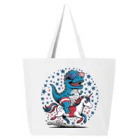 Funny 4th Of July Dinosaur Tyrannosaurus Rex Riding Unicorn 25L Jumbo Tote