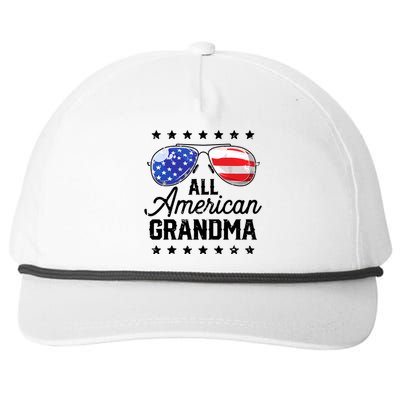 Family 4th Of July, Matching Grandma American Flag Snapback Five-Panel Rope Hat