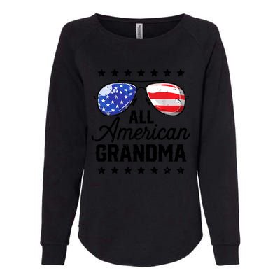 Family 4th Of July, Matching Grandma American Flag Womens California Wash Sweatshirt