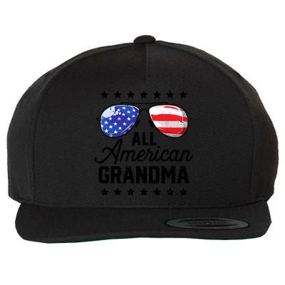 Family 4th Of July, Matching Grandma American Flag Wool Snapback Cap