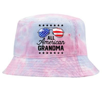 Family 4th Of July, Matching Grandma American Flag Tie-Dyed Bucket Hat