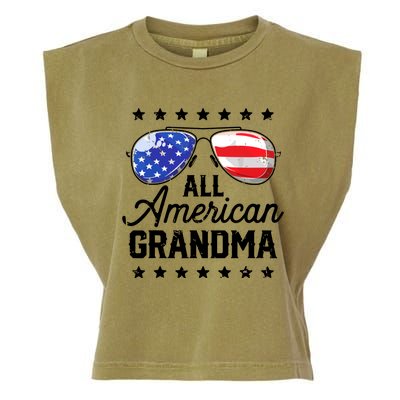 Family 4th Of July, Matching Grandma American Flag Garment-Dyed Women's Muscle Tee