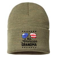 Family 4th Of July, Matching Grandma American Flag Sustainable Knit Beanie