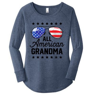 Family 4th Of July, Matching Grandma American Flag Women's Perfect Tri Tunic Long Sleeve Shirt