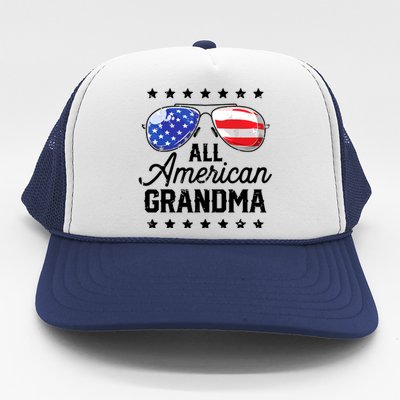 Family 4th Of July, Matching Grandma American Flag Trucker Hat