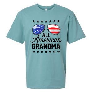 Family 4th Of July, Matching Grandma American Flag Sueded Cloud Jersey T-Shirt