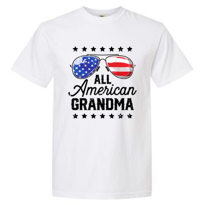 Family 4th Of July, Matching Grandma American Flag Garment-Dyed Heavyweight T-Shirt