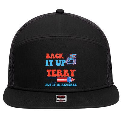 Funny 4th Of July Firework Meme Put It In Reverse Terry 7 Panel Mesh Trucker Snapback Hat