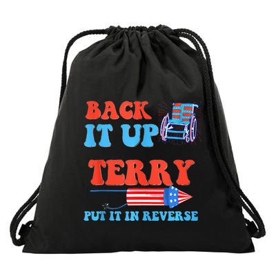 Funny 4th Of July Firework Meme Put It In Reverse Terry Drawstring Bag