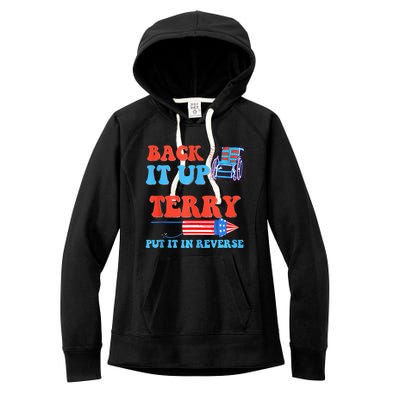 Funny 4th Of July Firework Meme Put It In Reverse Terry Women's Fleece Hoodie