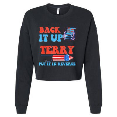 Funny 4th Of July Firework Meme Put It In Reverse Terry Cropped Pullover Crew