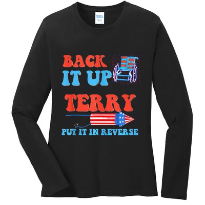 Funny 4th Of July Firework Meme Put It In Reverse Terry Ladies Long Sleeve Shirt