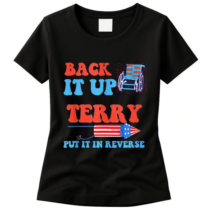 Funny 4th Of July Firework Meme Put It In Reverse Terry Womens T-Shirt