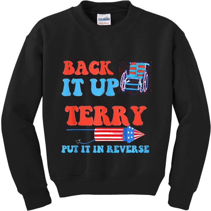 Funny 4th Of July Firework Meme Put It In Reverse Terry Kids Sweatshirt