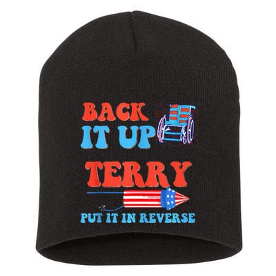 Funny 4th Of July Firework Meme Put It In Reverse Terry Short Acrylic Beanie