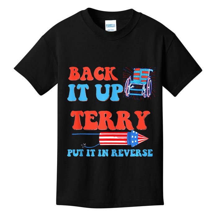 Funny 4th Of July Firework Meme Put It In Reverse Terry Kids T-Shirt
