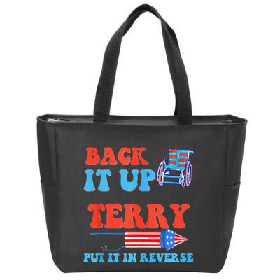 Funny 4th Of July Firework Meme Put It In Reverse Terry Zip Tote Bag