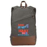 Funny 4th Of July Firework Meme Put It In Reverse Terry Cotton Canvas Backpack