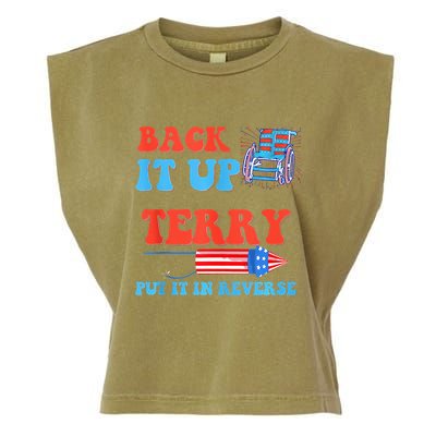 Funny 4th Of July Firework Meme Put It In Reverse Terry Garment-Dyed Women's Muscle Tee
