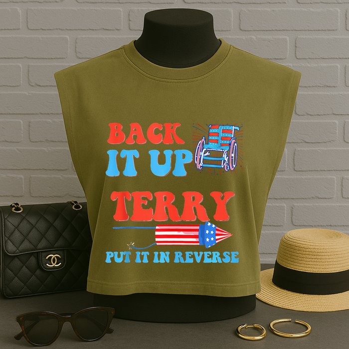 Funny 4th Of July Firework Meme Put It In Reverse Terry Garment-Dyed Women's Muscle Tee