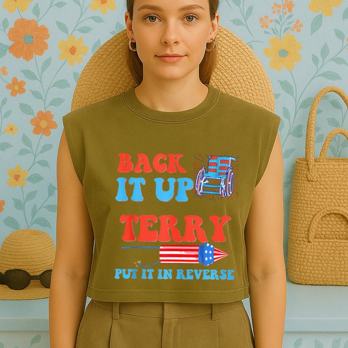Funny 4th Of July Firework Meme Put It In Reverse Terry Garment-Dyed Women's Muscle Tee