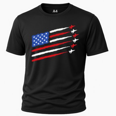Funny 4th of July Fighter Jets USA American Flag Celebration Performance Shirt