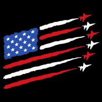 Funny 4th of July Fighter Jets USA American Flag Celebration Cooling Performance Crew T-Shirt