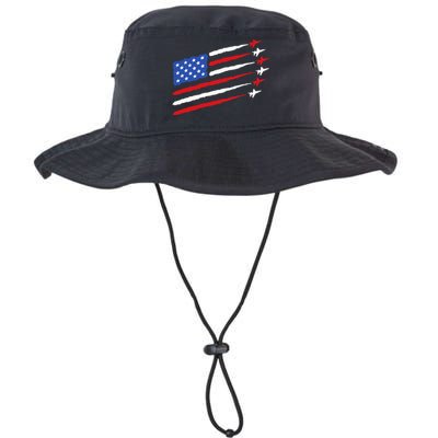 Funny 4th of July Fighter Jets USA American Flag Celebration Bucket Hat