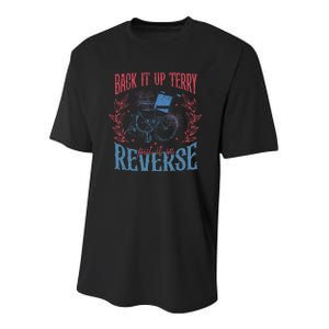 Funny 4th Of July Retro Back It Up Terry Put It In Reverse Youth Performance Sprint T-Shirt