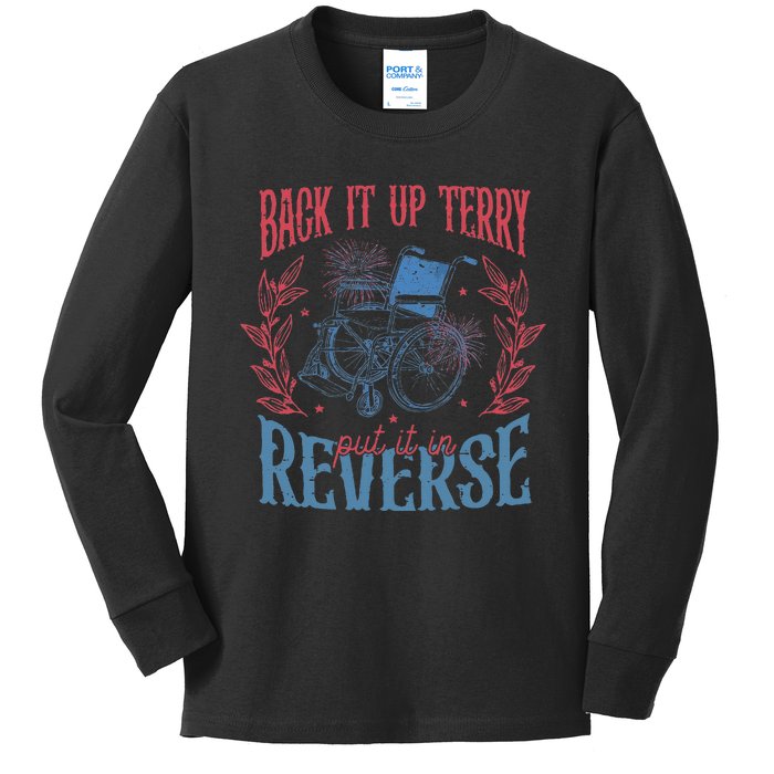 Funny 4th Of July Retro Back It Up Terry Put It In Reverse Kids Long Sleeve Shirt