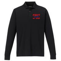 First 4th of July Gift Classic Performance Long Sleeve Polo