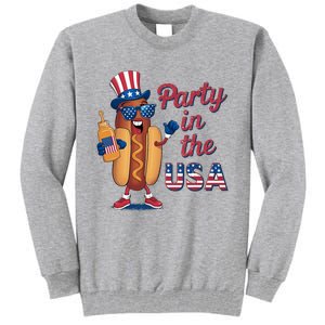 Funny 4th Of July Hot Dog Party In The Usa Tall Sweatshirt