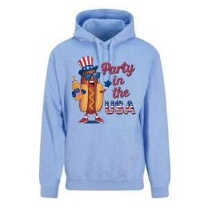 Funny 4th Of July Hot Dog Party In The Usa Unisex Surf Hoodie