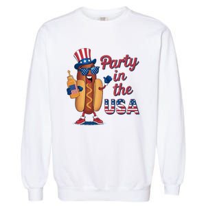 Funny 4th Of July Hot Dog Party In The Usa Garment-Dyed Sweatshirt