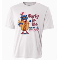 Funny 4th Of July Hot Dog Party In The Usa Cooling Performance Crew T-Shirt