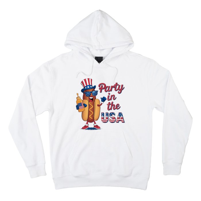 Funny 4th Of July Hot Dog Party In The Usa Hoodie