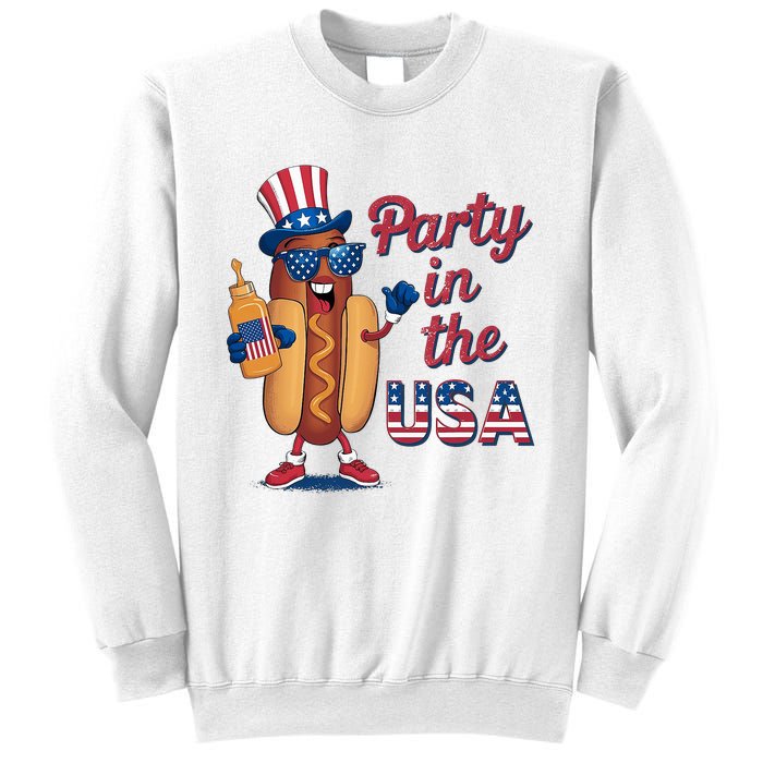 Funny 4th Of July Hot Dog Party In The Usa Sweatshirt