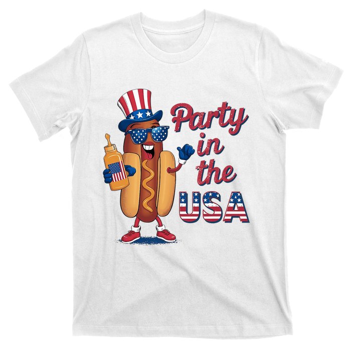 Funny 4th Of July Hot Dog Party In The Usa T-Shirt