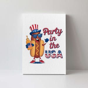 Funny 4th Of July Hot Dog Party In The Usa Canvas