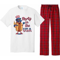 Funny 4th Of July Hot Dog Party In The Usa Pajama Set