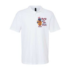 Funny 4th Of July Hot Dog Party In The Usa Softstyle Adult Sport Polo