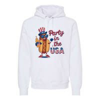 Funny 4th Of July Hot Dog Party In The Usa Premium Hoodie