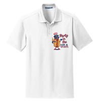 Funny 4th Of July Hot Dog Party In The Usa Dry Zone Grid Polo