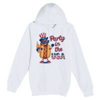 Funny 4th Of July Hot Dog Party In The Usa Premium Pullover Hoodie